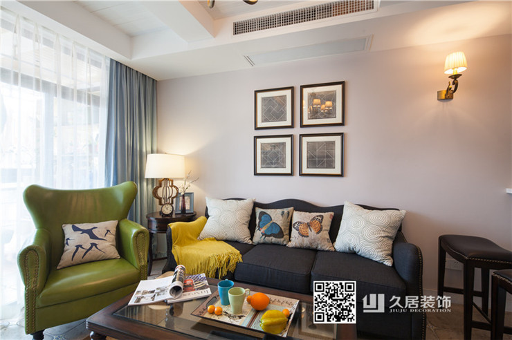  御景藍(lán)灣130㎡四居有顏色的簡美混塔 